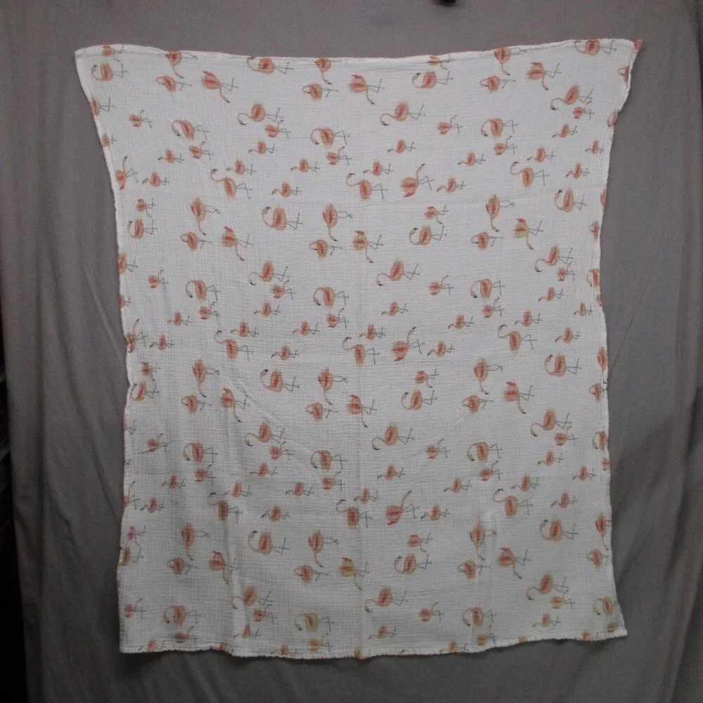 Flamingo Animal Print‎ Scarf Square White & Pink Women Size | O/S